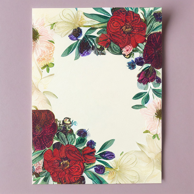 Flower Wedding Invitation Card Template