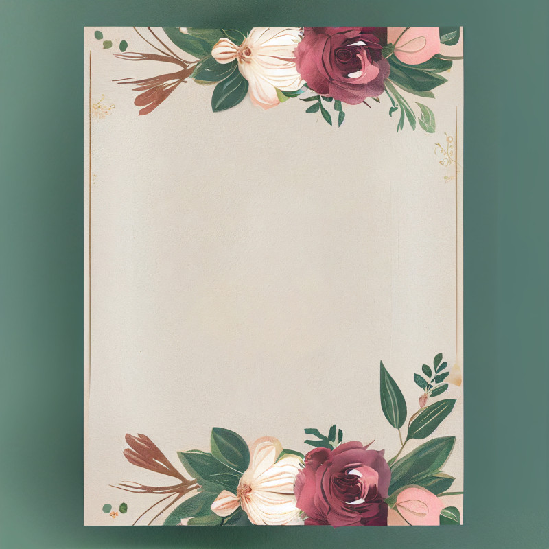 Flower Wedding Invitation Card Template