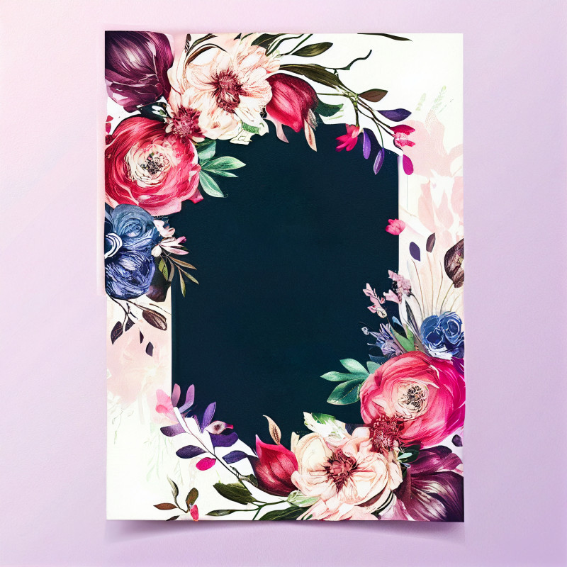 Flower Wedding Invitation Card Template