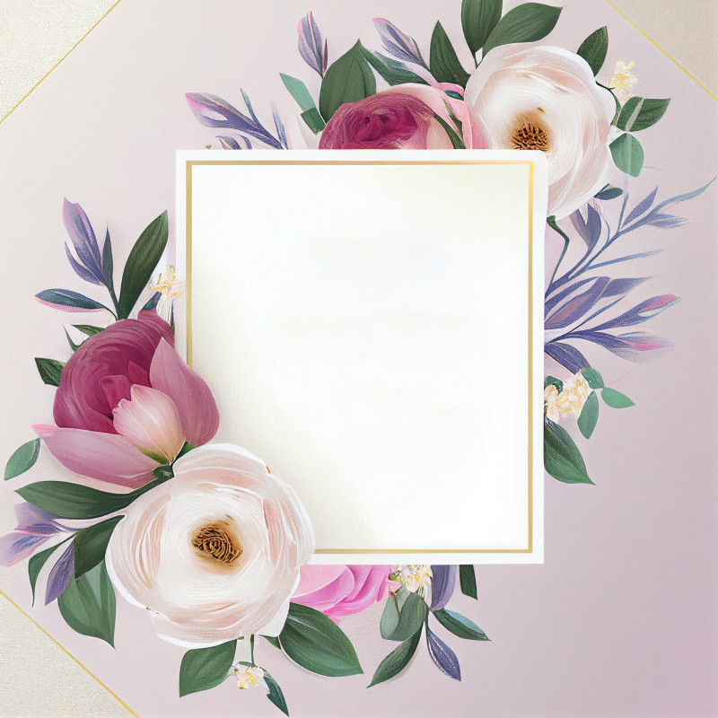 Flower Wedding Invitation Card Template