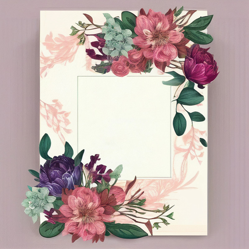 Flower Wedding Invitation Card Template