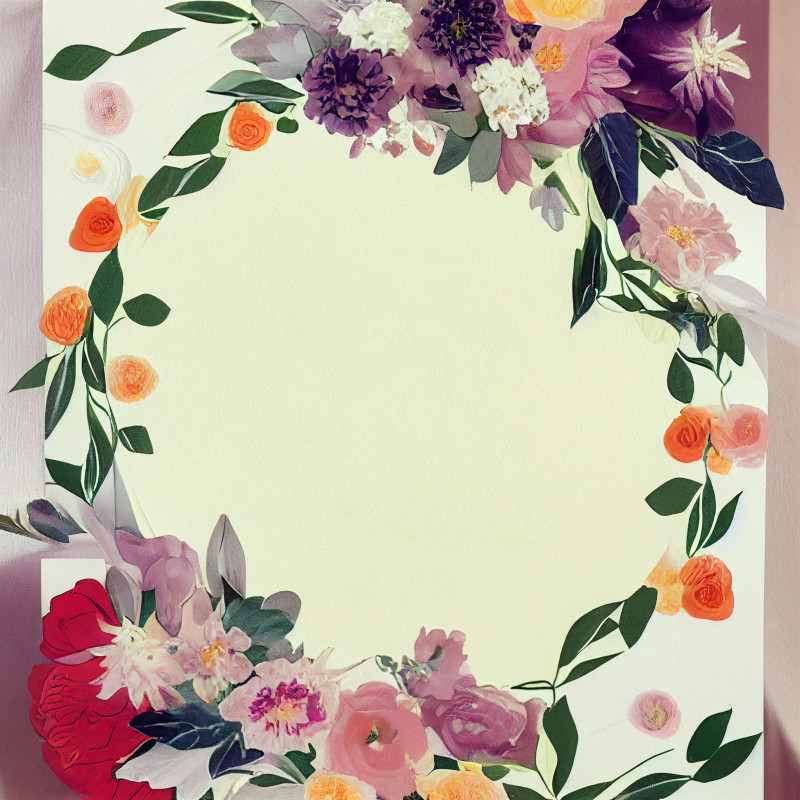 Flower Wedding Invitation Card Template