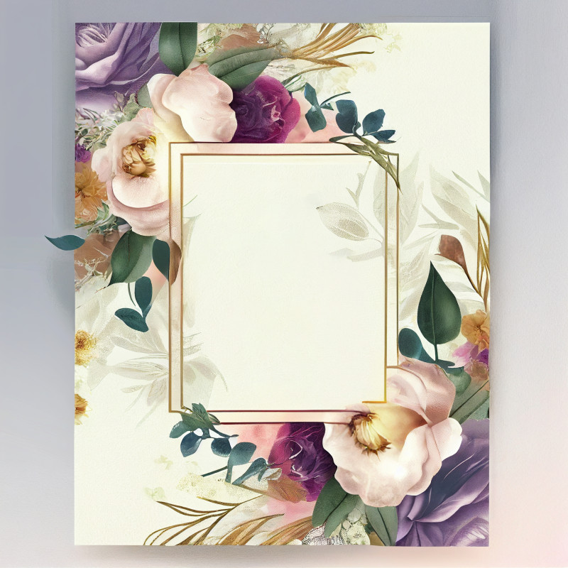Flower Wedding Invitation Card Template