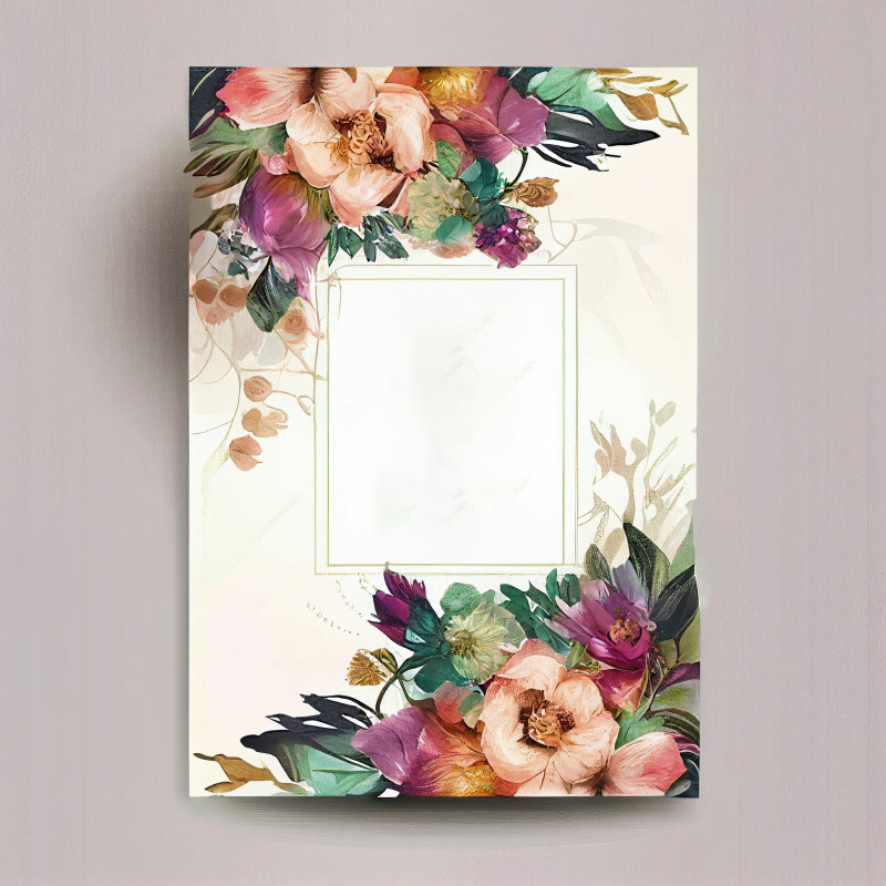 Flower Wedding Invitation Card Template