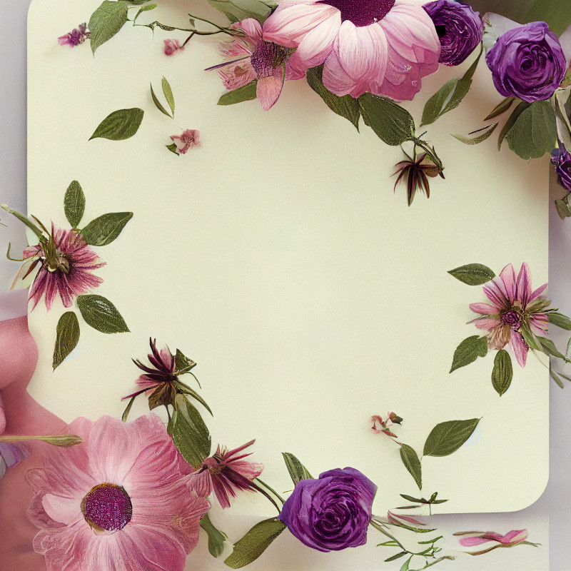 Flower Wedding Invitation Card Template