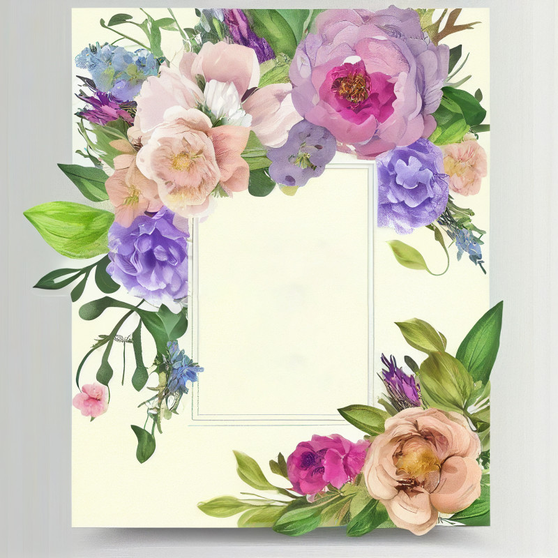 Flower Wedding Invitation Card Template