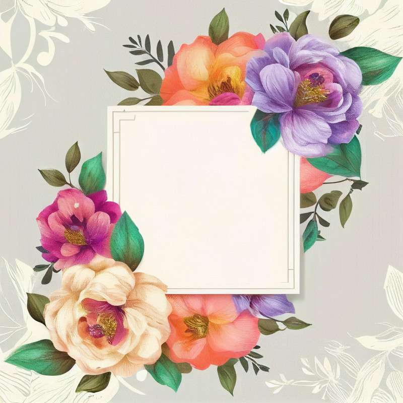 Flower Wedding Invitation Card Template