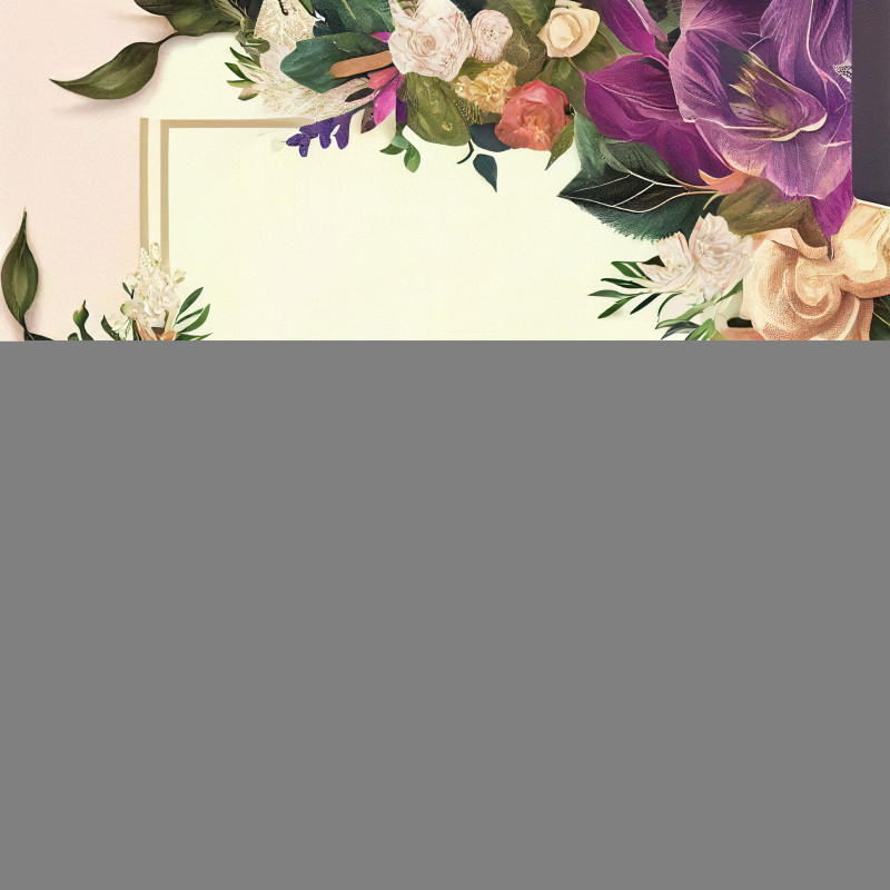 Flower Wedding Invitation Card Template