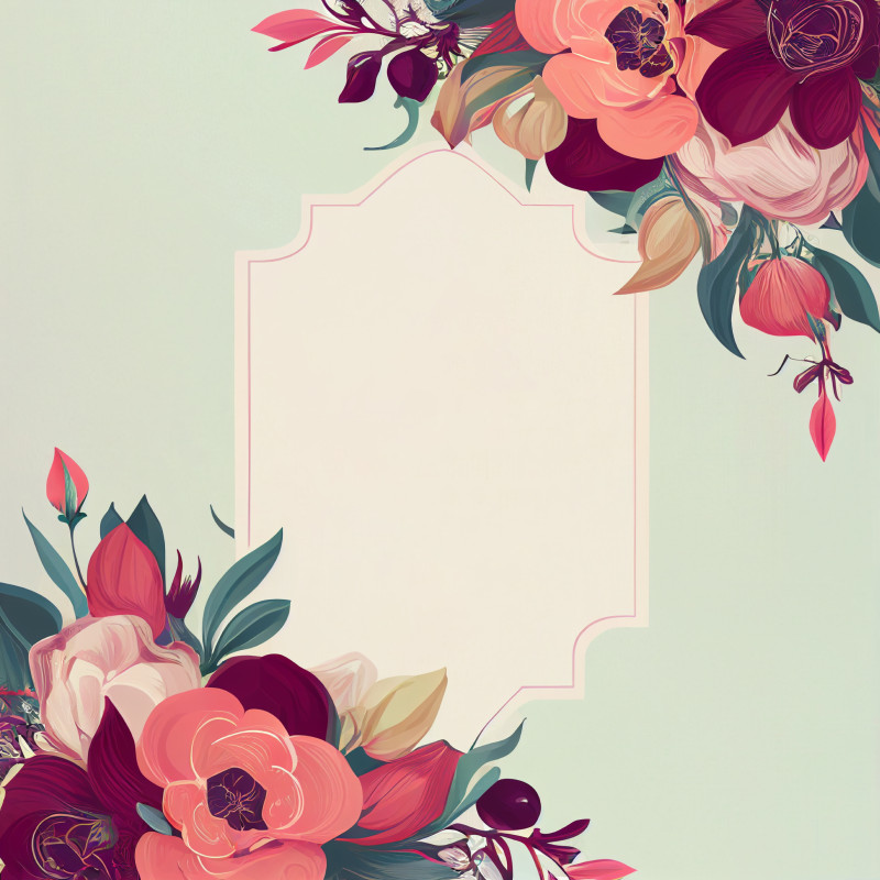 Flower Wedding Invitation Card Template