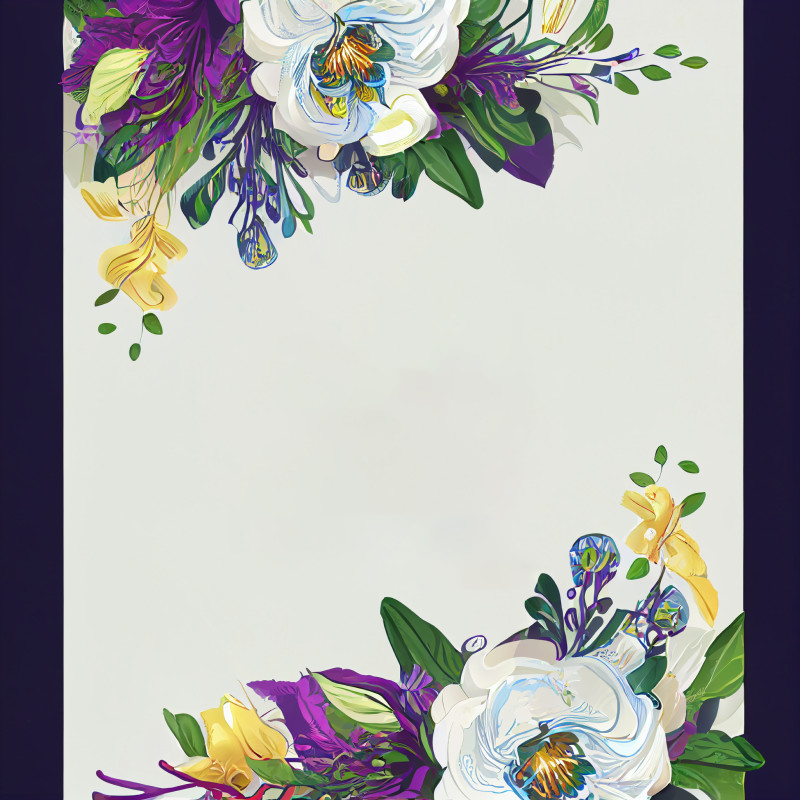 Flower Wedding Invitation Card Template