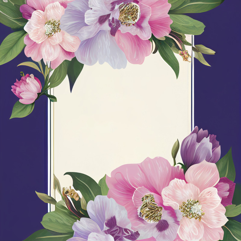 Flower Wedding Invitation Card Template