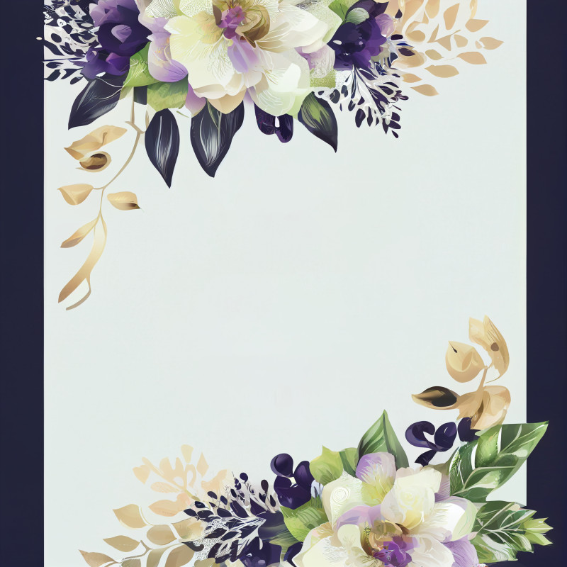 Flower Wedding Invitation Card Template