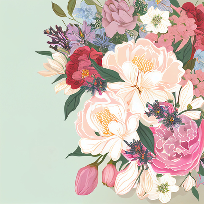 Flower Wedding Invitation Card Template