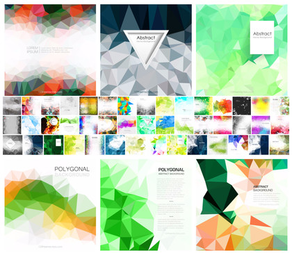 An Exceptional Ensemble of 50 Vibrant Polygonal and Abstract Vector Clip Arts
