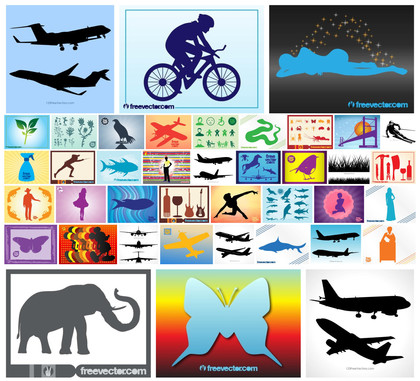 Diverse Array of Silhouette Vector Graphics