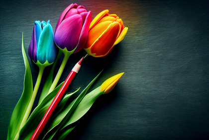 Colorful Tulip Flowers Background Image