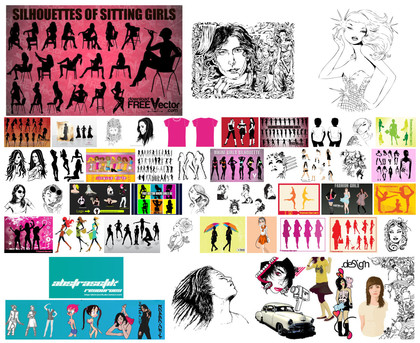 Diverse Collection of Ladies Vector Designs: From Apparel to Art