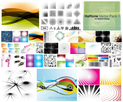 Explore a Diverse Array of 30+ Abstract Halftone Vector Designs