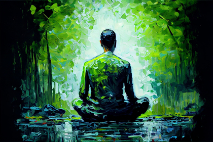 Meditate Impasto Oil Painting