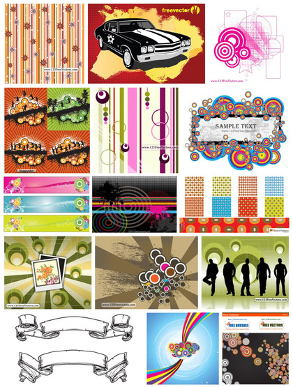 A Colorful Journey through Retro Vector Designs