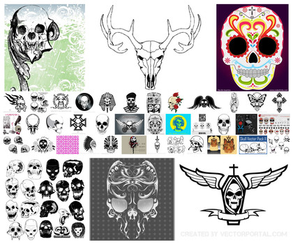 Exclusive Compilation of Diverse Skull Vector Art Designs