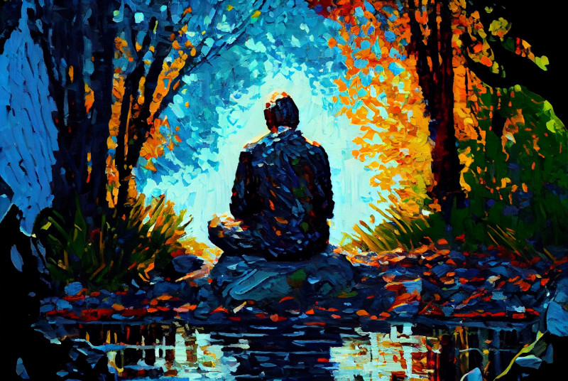 Meditate Impasto Painting