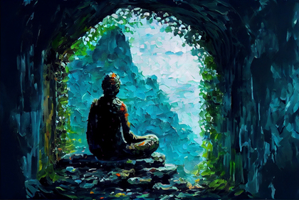 Meditate Impasto Painting Image