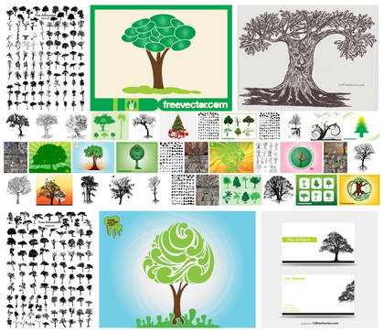 Discover Creative Tree Vector Designs: Enchanting Illustrations and Unique Textures