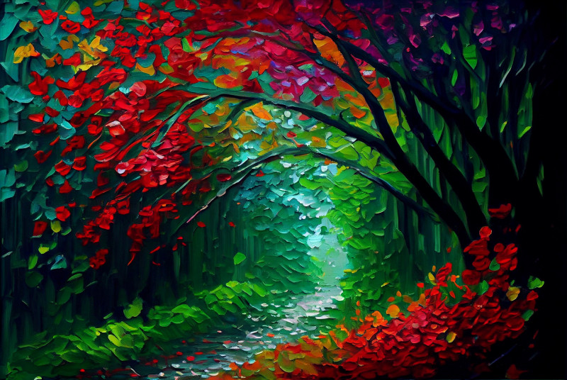 Nature Impasto Painting Image