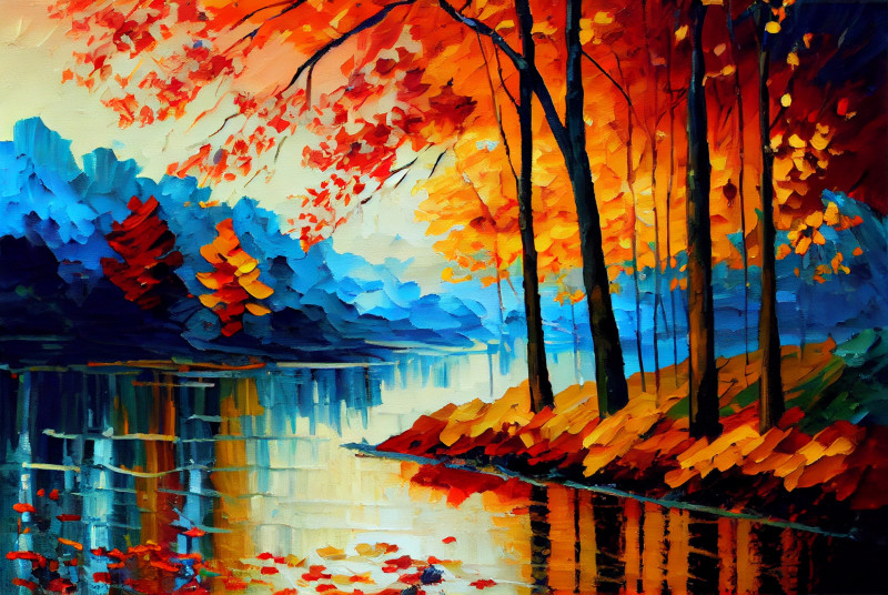 Nature Impasto Painting Image