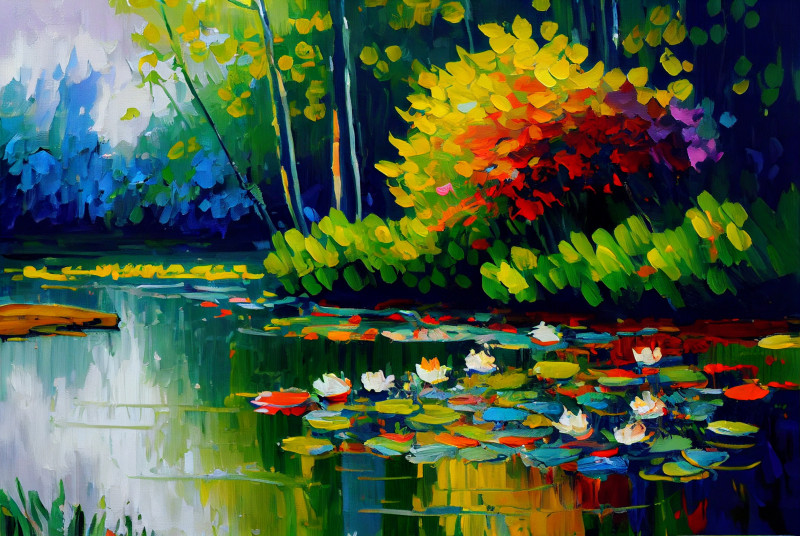 Nature Impasto Oil Painting Image