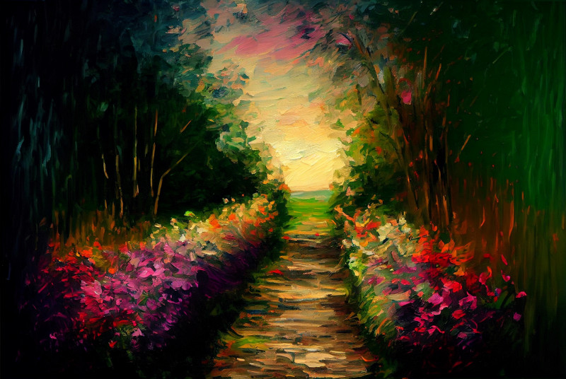 Nature Impasto Painting Image
