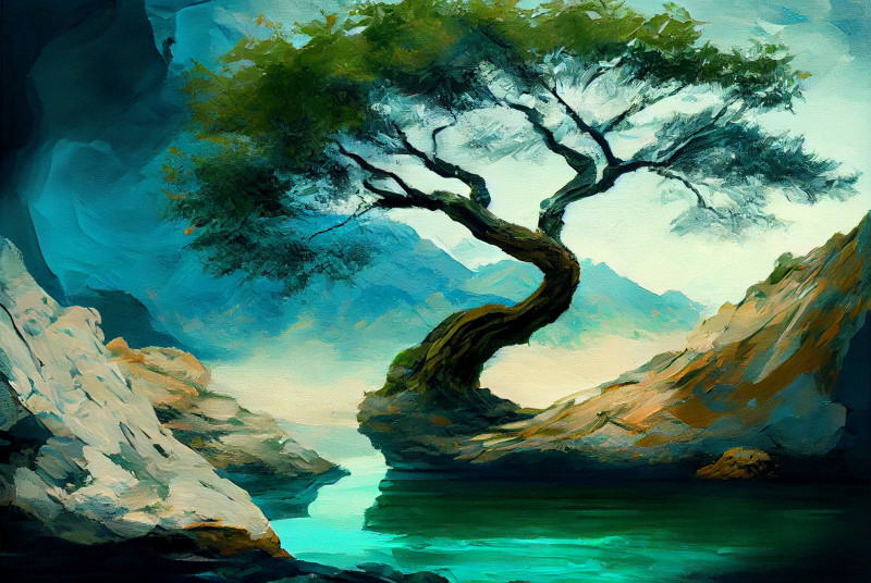 Nature Impasto Painting Image