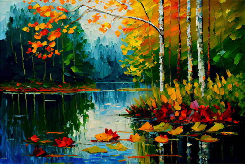 Nature Impasto Oil Painting Image