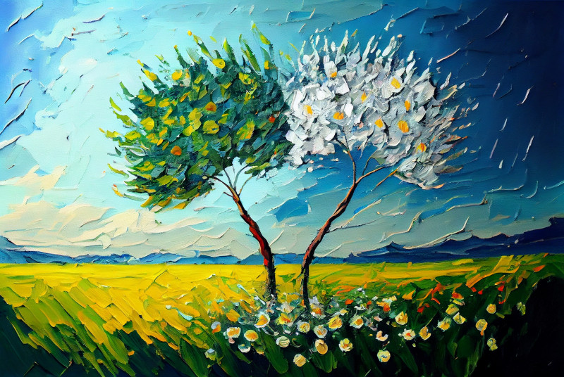 Nature Impasto Painting Image