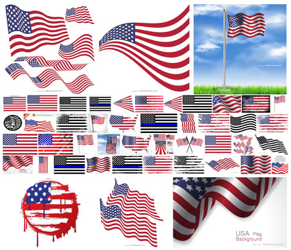Waving the Colors of Freedom: USA Flag in Various Styles