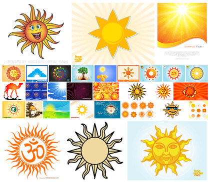 Bask in the Brilliance: A Mixture of Artistic Sun Vectors