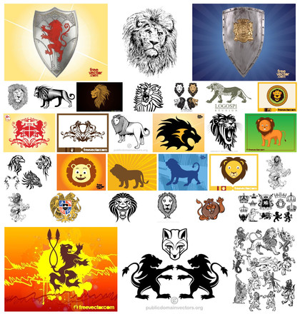 A Profuse Collection of Lion Vector Designs: From Heraldic Crests to Cartoon Imagery
