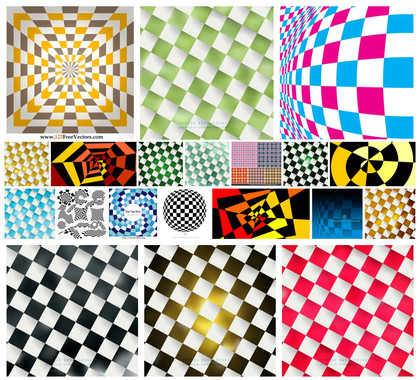 A Vivid Array of Checkerboard Vector Designs