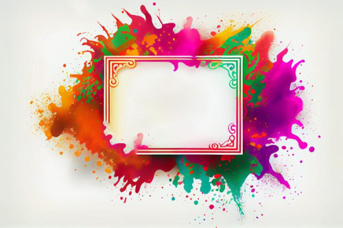Happy Holi Banner with Colorful Splash