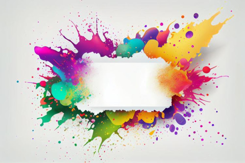 Happy Holi Banner with Colorful Splash Image