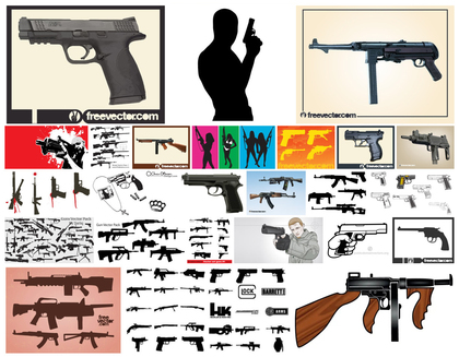 Vast Collection of Distinct Gun Vector Designs