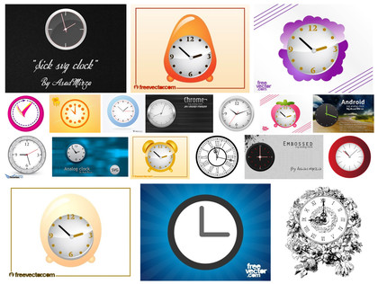 Artistry in Time: A Diverse Collection of Free Clock Vectors