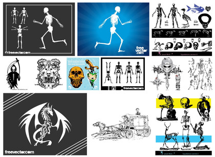 Eccentric Array of Skeleton Vector Art Designs