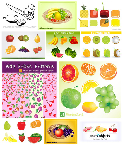 Creative Collection: Colorful Fruits Vector Art Designs