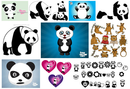 Panda Love: A Cartoon Inspired Vector Collection