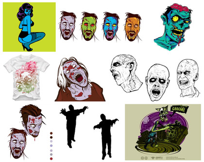 The Eclectic Gallery of Zombie Themed Vector Designs