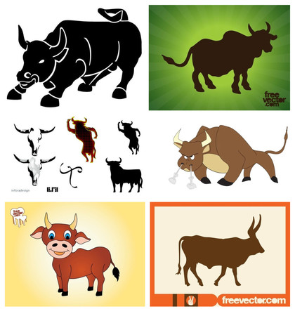 Intriguing Bull Themed Vector Art Collection