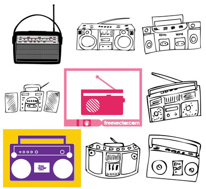 Retro Radios: A Nostalgic Trek Through Vector Art & Icon Designs