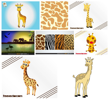 Delve into the African Wilderness with Our Giraffe Vector Collection